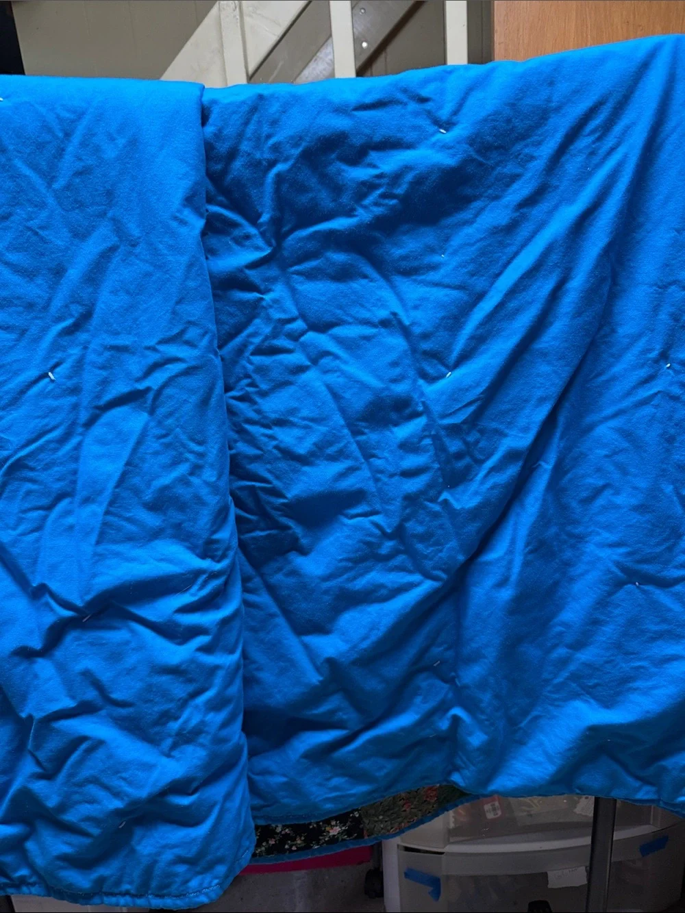 Handmade Patchwork Quilt Throw in Teal, Blue & Multicolor